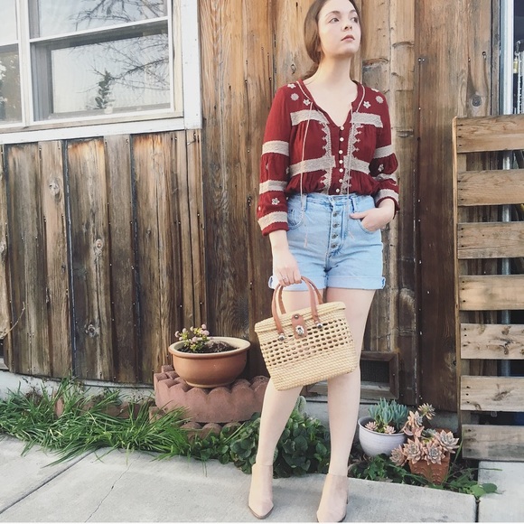 Free People Tops - Free People gauze embroidered festival blouse top